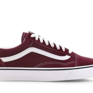 Vans Slip-On Suede Sneakers in Burgundy and White